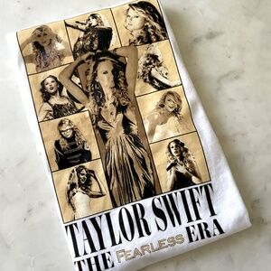 Vintage Taylor Swift Fearless Era Graphic Tee Shirt